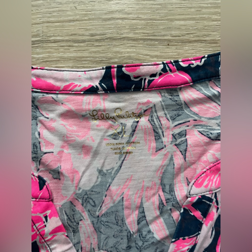 Lilly Pulitzer Women’s Daphne T-shirt dress in Inky Flamingo - Size XL - Picture 4 of 7